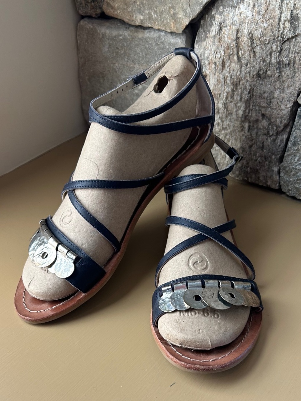Boden leather Navy Blue Sandals